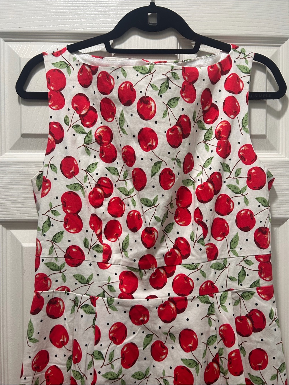 🍒☀️🍒Melissa White Midi Red Cherry Print Dress 🍒☀️🍒 - Picture 7 of 12